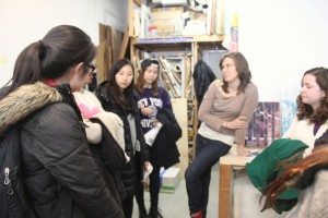 Letha Wilson discusses her life and work in her Brooklyn studio space. photo by Danni Shen