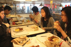 BFA students eating a quick lunch together at Ikea between class field trips. Photo by Danni Shen.