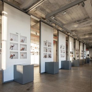 The gallery space was turned into an exhibition of the seven volumes of ASSOCIATION.