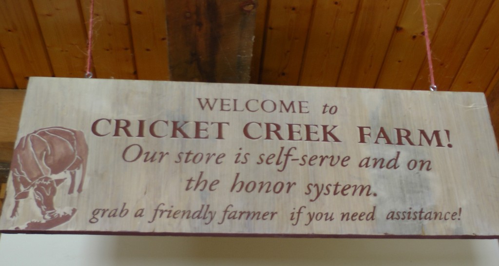 cricket creek sign