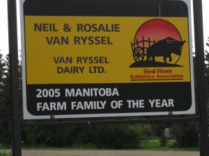 Van Ryssel Dairy Farm Sign