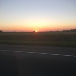 The sunset on our way down to the Manure Expo.