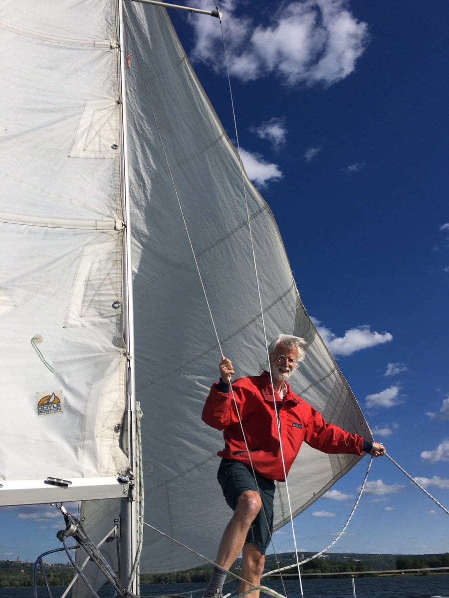Andy Clark on his Sailboat