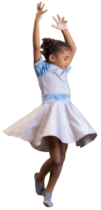 Child twirling in dress