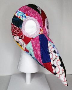A patchwork beaked mask