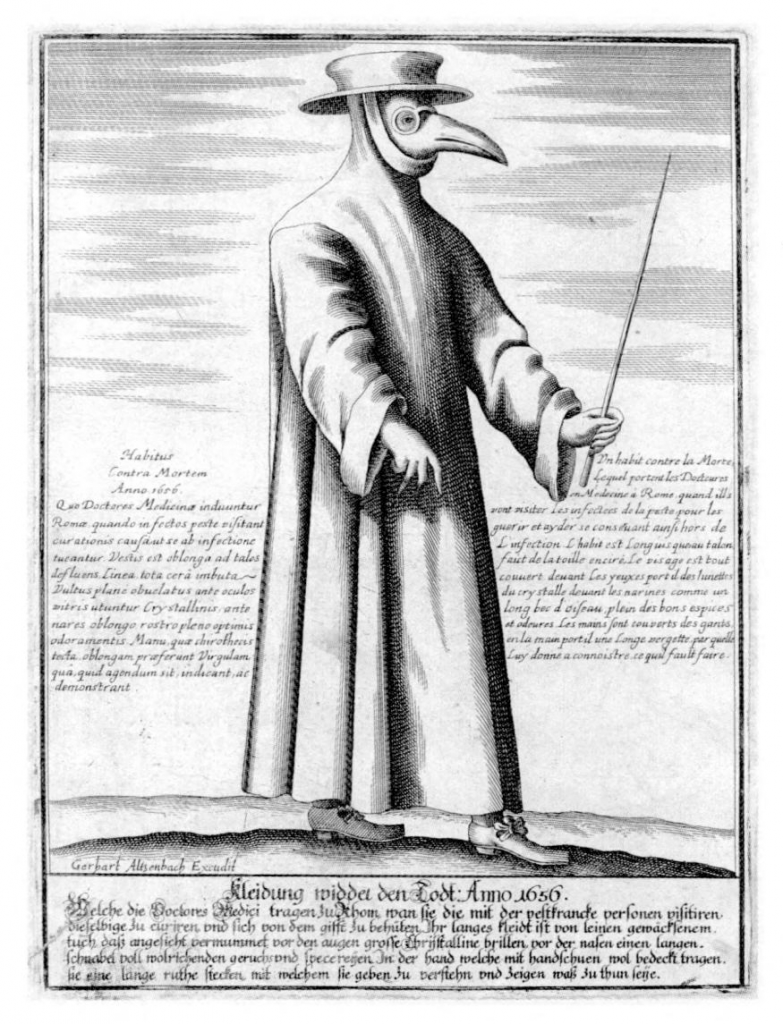 Engraving of a Plague Doctor by Gerhart Altzenbach