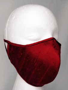 A red face mask