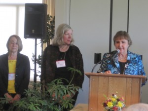 L to R; 2013 - 14 Board Members Sandi Lowe, Margaret Roberston (Past President 2011 - 12)
