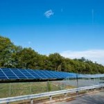 a row of solar panels