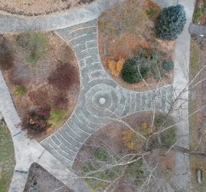 aerial view of labyrinth