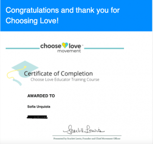 Choose Love Training Certificate