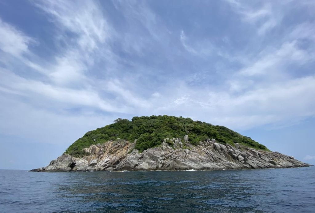 Pulau Yu Besar, one of the many small islands around Bidong Island where water samples for Giant clam eDNA were collected. Photo by Lee Yoke Lee
