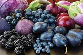 Picture of assorted bue and purple fruits and vegtables
