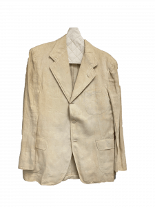 Cream-colored linen suit jacket