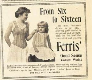 advertisement for children corsetry