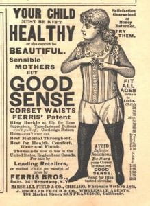 Advertisement for children's corsetry