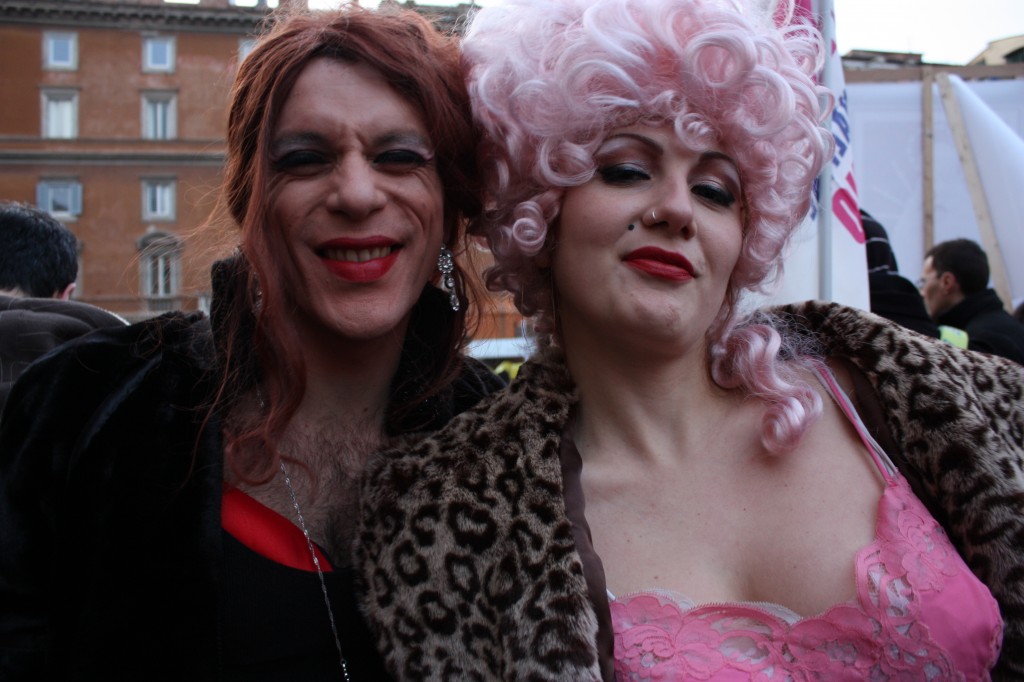 Chest hair, lace and furs. A very Italian cast of characters. 