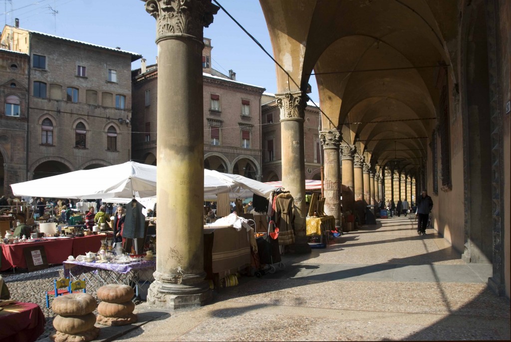 A flea market in Bologna