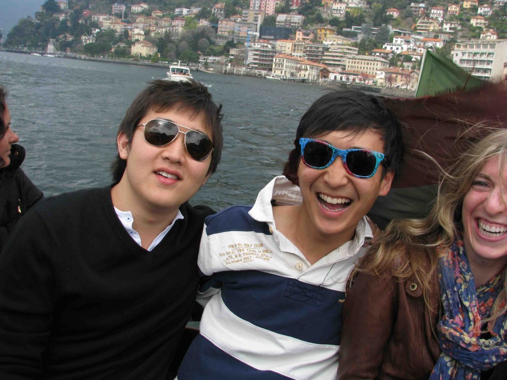 Eun Woo (Left), Me (Center), and Phoebe (Right) Feeling Like the Rich & Famous on Lake Como