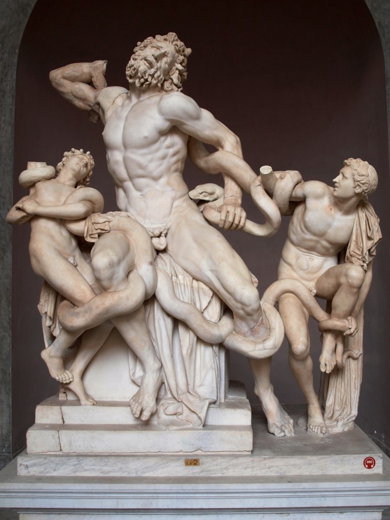The Laocoonte sculpture in the Octagonal Courtyard