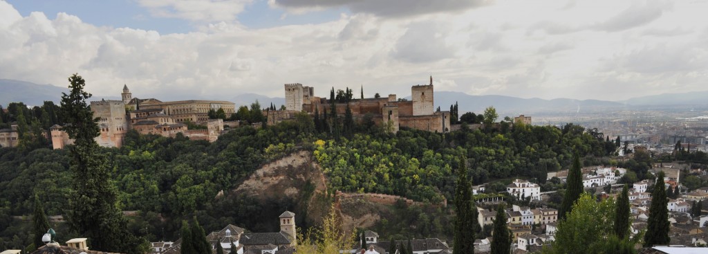 View of the Alhambra Complex from the top of Granada