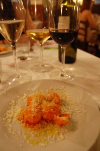 Gnocchi pasta stuffed with ricotta cheese (my favorite dish of the night)