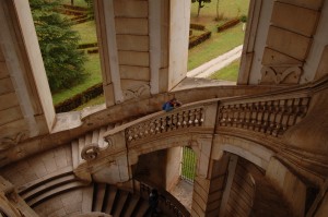 Todd overlooking the same staircase