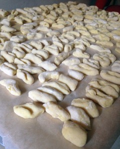 Fresh gnocchi is laid out on trays before being boiled. Photo: Melody Stein