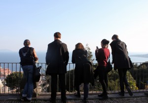 Students and professors reflect on their day at the top of the Charterhouse in Napoli.