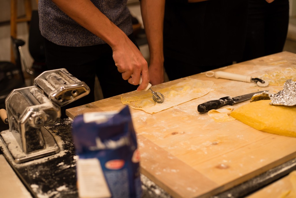 Cutting ravioli squares
