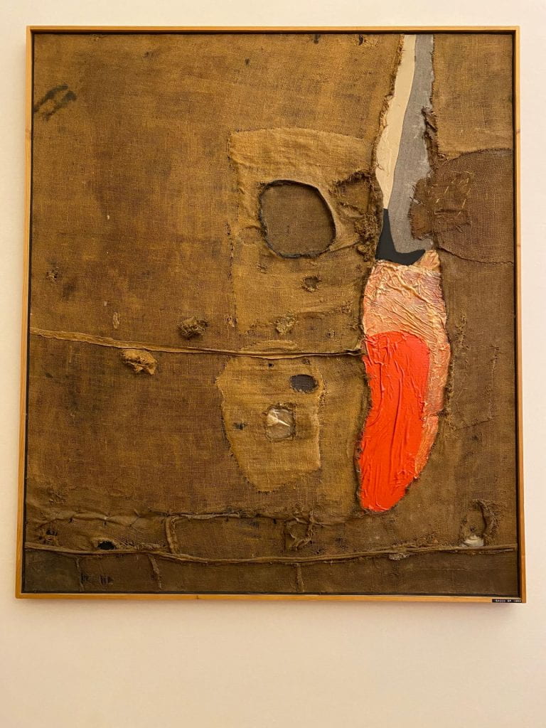 Alberto Burri's abstract artwork in Palazzo Albizzini