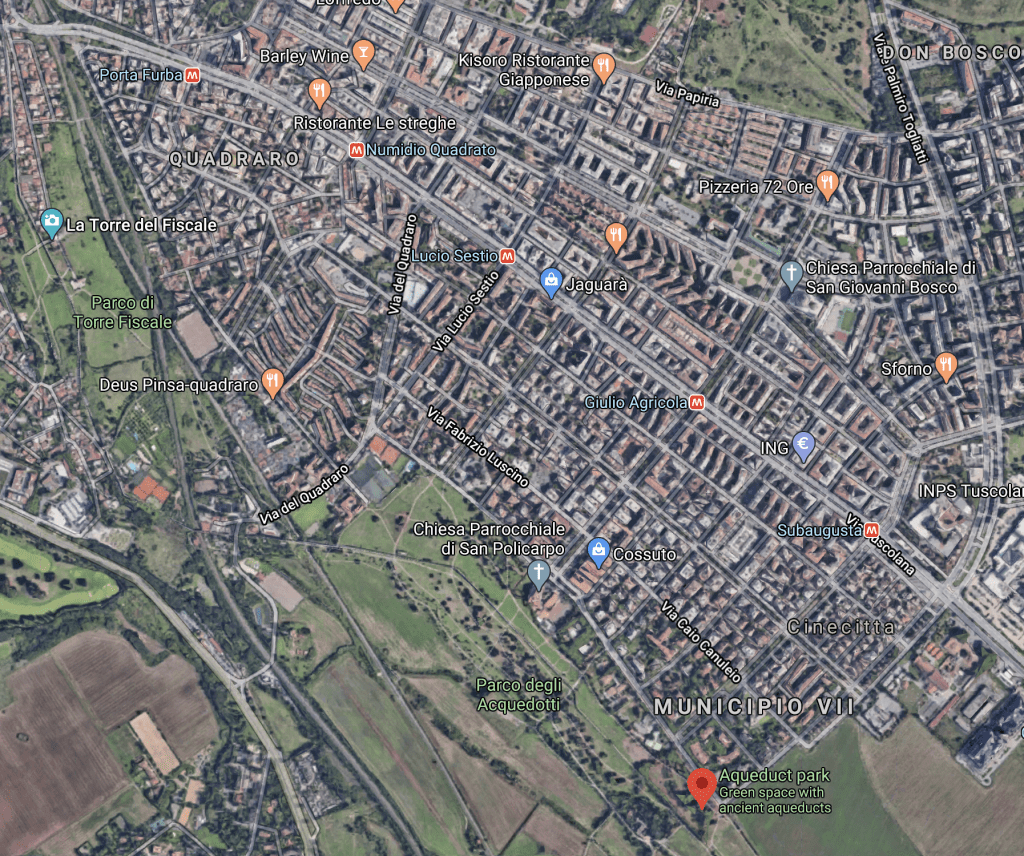 Colli Albani Neighborhood. Google Maps