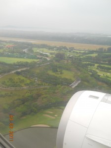 An aerial view of Changi Country Club.. we are landing soon!