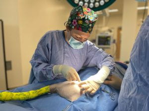 Dr. Renee Staffeld performing surgery