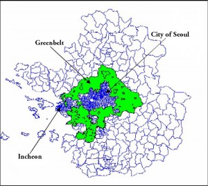 "Ecology and Society: Urban Containment Policies and the Protection of Natural Areas: The Case of Seoul's Greenbelt." Ecology and Society: Urban Containment Policies and the Protection of Natural Areas:  Map of Green Belt Policy Restrictions