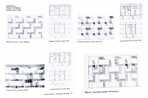 Écochard's different models for culturally-sensitive housing (Cohen and Eleb 2002, 337)