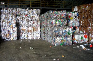 Recycled materials at a Recology facility in San Francisco. Source: Climate Action Plans.