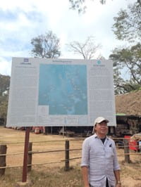 Here is Ea Darith in front of his mini-billboard about Koh Ker that he wrote! We are glad to have someone so knowledgeable guiding us around this historical site.