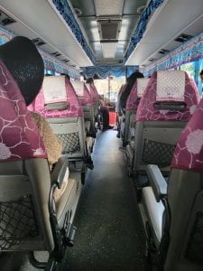 interior of travel bus 