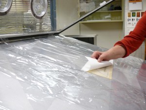 We used the suction table to flatten each piece after humidification.