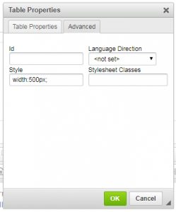 table properties advanced tab