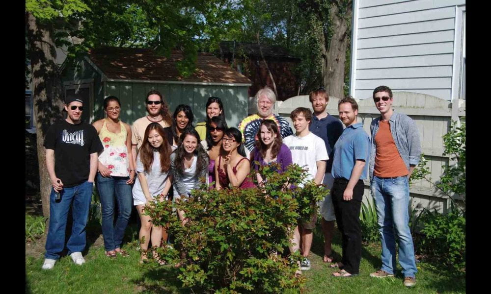 Group photo of lab members at cookout with David Smith, PhD in 2011.
