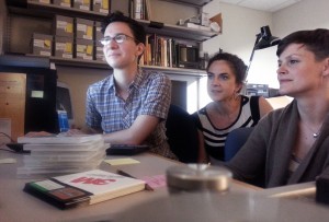 Project team at work, from left to right, Dianne Dietrich, Mickey Casad, and Desiree Alexander 