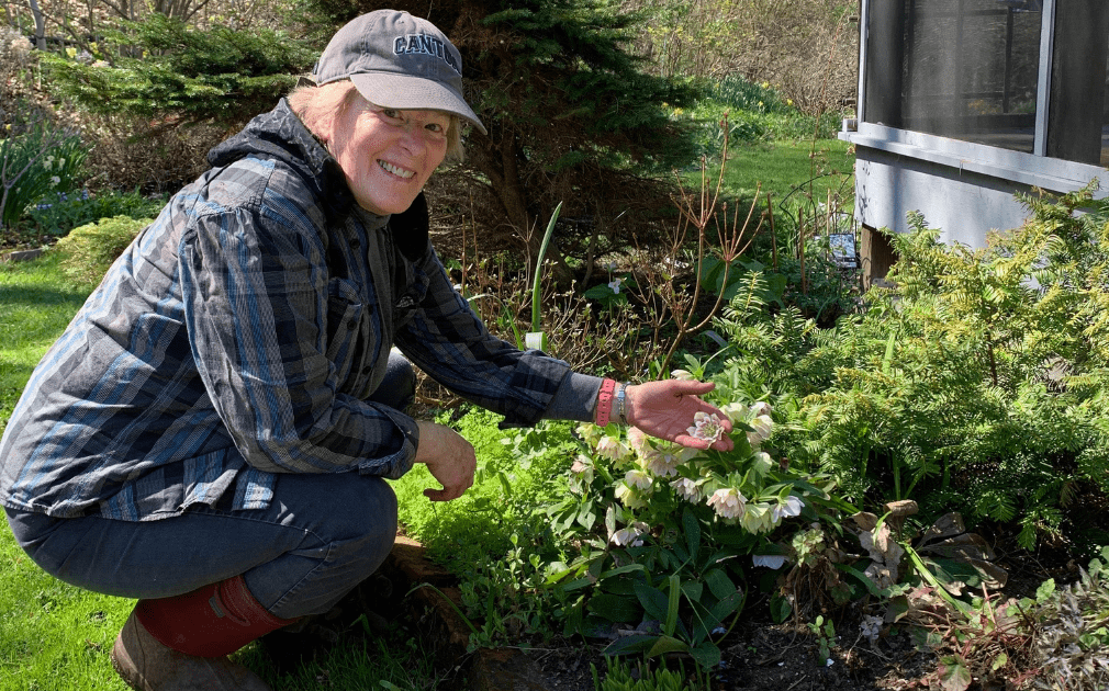 Nancy Alessi in her garden
