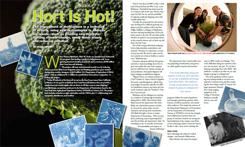 The Department of Horticulture is featured in the Spring 2011 issue of CALS News