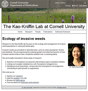 Visit the Kao-Kniffin Lab website at: www.hort.cornell.edu/kao-kniffin/lab
