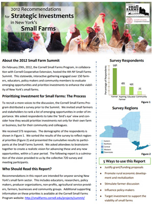 2012 Recommendations for Strategic Investments in New York’s Small Farms