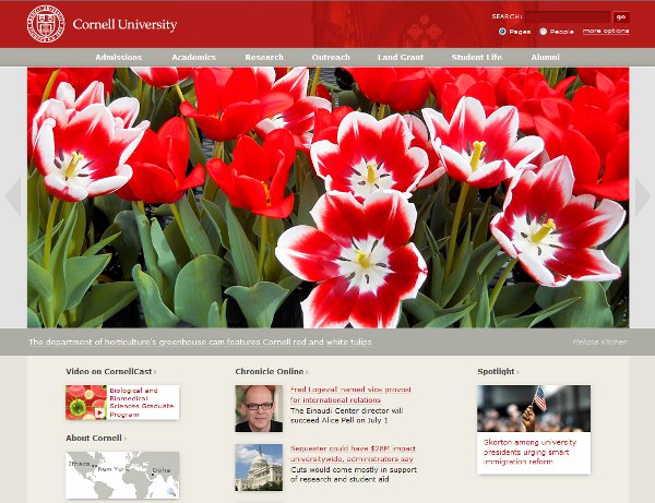 Flower Bulb Research Program's Greenhouse cam featured on cornell.edu homepage.