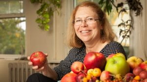Susan Brown with apples