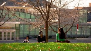 Cornell students get outside for some fresh air.